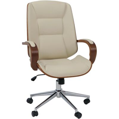 MCW Bürostuhl O83 Kunstleder Bugholz MVG-zertifiziert Walnuss-Optik Creme MCW Bürostuhl O83 Kunstleder Bugholz MVG-zertifiziert Walnuss-Optik Creme