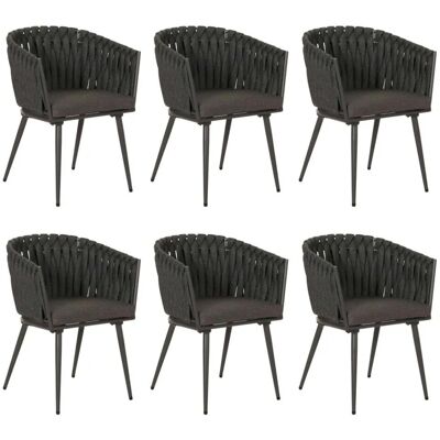 MCW Alu-Esszimmerstuhl N38 6er-Set Anthrazit Kissen Dunkelgrau MCW Alu-Esszimmerstuhl N38 6er-Set Anthrazit Kissen Dunkelgrau
