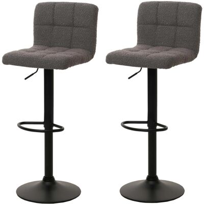 MCW Barhocker G87 2er-Set Dunkelgrau Stoff Boucle MCW Barhocker G87 2er-Set Dunkelgrau Stoff Boucle