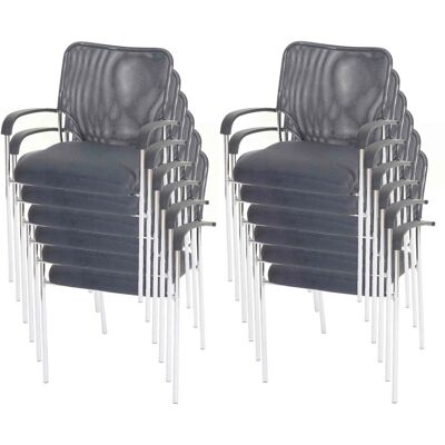 MCW 12er-Set Besucherstuhl Tulsa Stoff/Textil 12x Stuhl Sitz Grau Rückenfläche Grau MCW 12er-Set Besucherstuhl Tulsa Stoff/Textil 12x Stuhl Sitz Grau Rückenfläche Grau