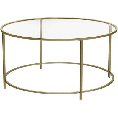VASAGLE Kompakter runder Glastisch - Couchtisch VASAGLE Kompakter runder Glastisch - Couchtisch