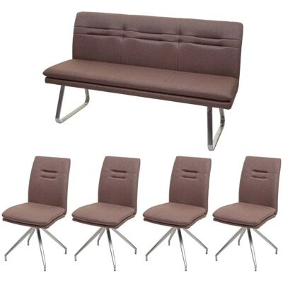 MCW Esszimmer-Set H70 Sitzgruppe Braun 160cm MCW Esszimmer-Set H70 Sitzgruppe Braun 160cm