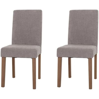 MCW Esszimmerstuhl Littau Chenille 2er-Set Hellgrau Naturfarbene Beine MCW Esszimmerstuhl Littau Chenille 2er-Set Hellgrau Naturfarbene Beine