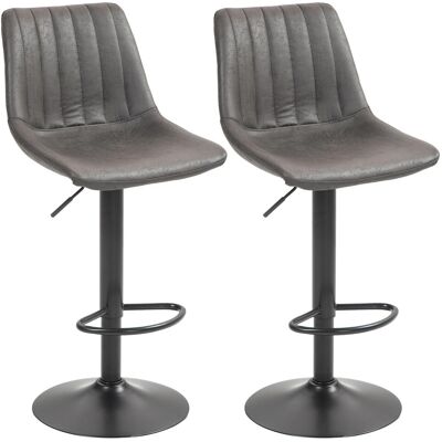 HOMCOM Barhocker Mikrofasertuch Metall 46,5L x 43B x 89-110H cm Dunkelgrau HOMCOM Barhocker Mikrofasertuch Metall 46,5L x 43B x 89-110H cm Dunkelgrau