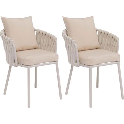 MCW 2er-Set Aluminium-Esszimmerstuhl P89 Seilgeflecht Rope Creme MCW 2er-Set Aluminium-Esszimmerstuhl P89 Seilgeflecht Rope Creme