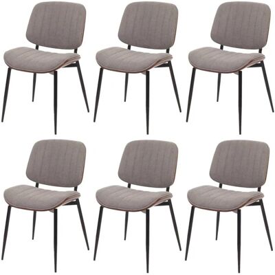MCW Esszimmerstuhl O44 6er-Set Walnuss-Optik Hellgrau MCW Esszimmerstuhl O44 6er-Set Walnuss-Optik Hellgrau