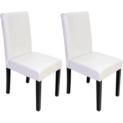 MCW Esszimmerstuhl Littau Kunstleder 2er-Set Kunstleder Weiß Dunkle Beine MCW Esszimmerstuhl Littau Kunstleder 2er-Set Kunstleder Weiß Dunkle Beine