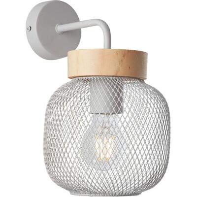 BRILLIANT Giada Wandleuchte - 26,5cm, Grau & Holz, E27, Dimmbar BRILLIANT Giada Wandleuchte - 26,5cm, Grau & Holz, E27, Dimmbar