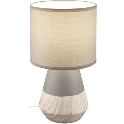 Brilo Tischleuchte Linda Keramik Grau-Holzoptik Ø 18 cm x 34 cm Brilo Tischleuchte Linda Keramik Grau-Holzoptik Ø 18 cm x 34 cm