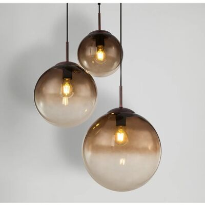 Globo Lighting Braune Pendelleuchte - 3 Glaskugeln - 51x120 cm - Hängeleuchte Globo Lighting Braune Pendelleuchte - 3 Glaskugeln - 51x120 cm - Hängeleuchte