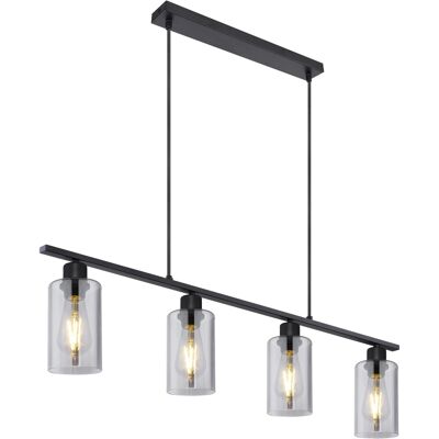 GLOBO Schwarzes Metall Pendelleuchte - 4xE27 - Modernes Deckenlicht GLOBO Schwarzes Metall Pendelleuchte - 4xE27 - Modernes Deckenlicht