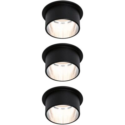 Paulmann LED Einbauleuchten-Set Gil Coin 3StepDim rd starr 3x6W Schwarz matt/Eisen Alu Paulmann LED Einbauleuchten-Set Gil Coin 3StepDim rd starr 3x6W Schwarz matt/Eisen Alu