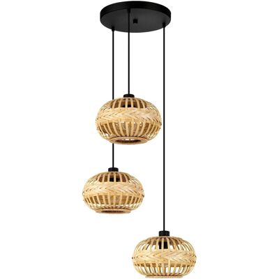 Eglo Pendelleuchte Amsfield 1 Schwarz Ø 48 cm x 110 cm 3-flammig Eglo Pendelleuchte Amsfield 1 Schwarz Ø 48 cm x 110 cm 3-flammig