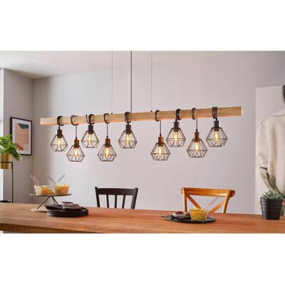 Eglo Hängeleuchte Townshend 5 9-flammig Schwarz-Braun E27 60W Eglo Hängeleuchte Townshend 5 9-flammig Schwarz-Braun E27 60W