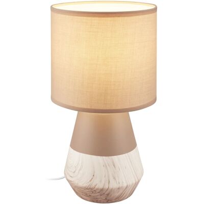 Brilo Tischleuchte Linda Keramik Beige-Holzoptik Ø 18 cm x 34 cm Brilo Tischleuchte Linda Keramik Beige-Holzoptik Ø 18 cm x 34 cm