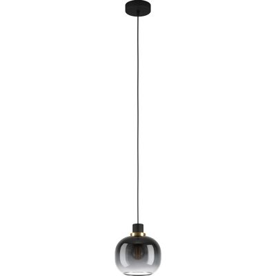 Eglo Pendelleuchte Oilella Ø 19 cm Schwarz-Messing-Grau-Transparent Eglo Pendelleuchte Oilella Ø 19 cm Schwarz-Messing-Grau-Transparent