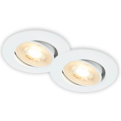 Brilo LED-Einbauleuchten Besi Weiß Ø 8 cm 2er-Set Brilo LED-Einbauleuchten Besi Weiß Ø 8 cm 2er-Set