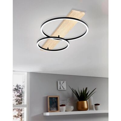 Eglo LED Deckenleuchte Boyal Schwarz-Braun 2 x 12 W Eglo LED Deckenleuchte Boyal Schwarz-Braun 2 x 12 W