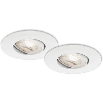 Briloner LED-Einbauleuchten Kulana Weiß Ø 9 cm 2er-Set Briloner LED-Einbauleuchten Kulana Weiß Ø 9 cm 2er-Set