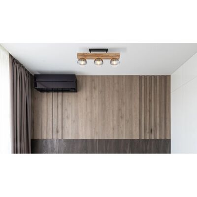 Globo Deckenleuchte Moitas 3-flammig Schwarz matt-Rauchfarben 650 x 150 x 280 mm Globo Deckenleuchte Moitas 3-flammig Schwarz matt-Rauchfarben 650 x 150 x 280 mm