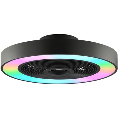 Brilliant LED-Deckenleuchte Catania mit Ventilator Schwarz Ø 48,6 cm Brilliant LED-Deckenleuchte Catania mit Ventilator Schwarz Ø 48,6 cm