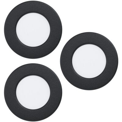 Eglo LED-Einbauspot Fueva 5 Ø 8,5 cm 3.000K Schwarz 3 Stück Eglo LED-Einbauspot Fueva 5 Ø 8,5 cm 3.000K Schwarz 3 Stück