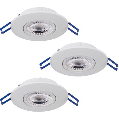 EGLO LED 3er-Set Einbauleuchten ZUJAR Weiß Ø 90mm 3x3,4Watt 3000K EGLO LED 3er-Set Einbauleuchten ZUJAR Weiß Ø 90mm 3x3,4Watt 3000K