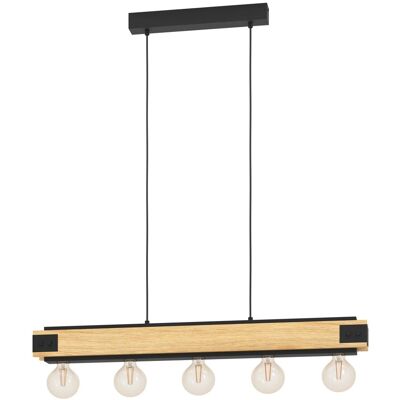 Eglo Pendelleuchte Layham Braun-Schwarz Ø 85 cm x 110 cm 5-flammig Eglo Pendelleuchte Layham Braun-Schwarz Ø 85 cm x 110 cm 5-flammig