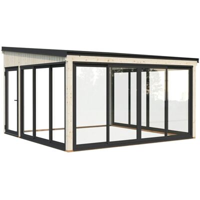 Palmako Holz-Gartenhaus Lumi Slide Pultdach Tauchgrundiert 420 cm x 420 cm Palmako Holz-Gartenhaus Lumi Slide Pultdach Tauchgrundiert 420 cm x 420 cm