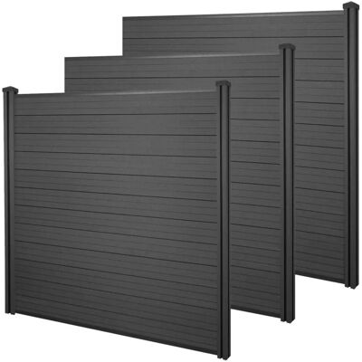 MCW WPC-Sichtschutz Savoie Windschutz Zaun WPC-Pfosten - 3er Set 5,7m Anthrazit MCW WPC-Sichtschutz Savoie Windschutz Zaun WPC-Pfosten - 3er Set 5,7m Anthrazit