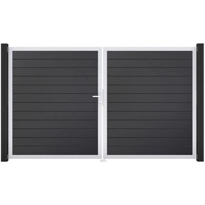GroJa Tor 2-flg. Basicline Schmal Anthrazit Rahmen EV1 306 cm x 180 cm DIN Links GroJa Tor 2-flg. Basicline Schmal Anthrazit Rahmen EV1 306 cm x 180 cm DIN Links