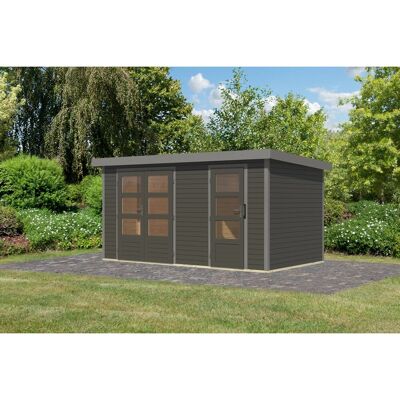 Karibu Gartenhaus Alfredo B Terragrau/Graualuminium 209 x 400 x 213 cm Karibu Gartenhaus Alfredo B Terragrau/Graualuminium 209 x 400 x 213 cm