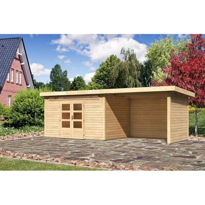 Karibu Holz-Gartenhaus Kumla 7 Natur Pultdach Unbehandelt 360 cm x 240 cm Karibu Holz-Gartenhaus Kumla 7 Natur Pultdach Unbehandelt 360 cm x 240 cm