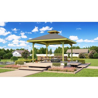 Weka Gartenzelt 651 - Quadratisch, Braun, 19mm Massivholzdach - Außen Weka Gartenzelt 651 - Quadratisch, Braun, 19mm Massivholzdach - Außen