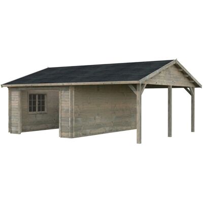 Palmako Garage Roger ohne Tor 653 x 550 cm Tauchgrundiert Grau FSC® Palmako Garage Roger ohne Tor 653 x 550 cm Tauchgrundiert Grau FSC®