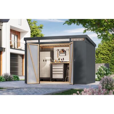 Karibu Metallgerätehaus Neos 3 Anthrazit Karibu Metallgerätehaus Neos 3 Anthrazit
