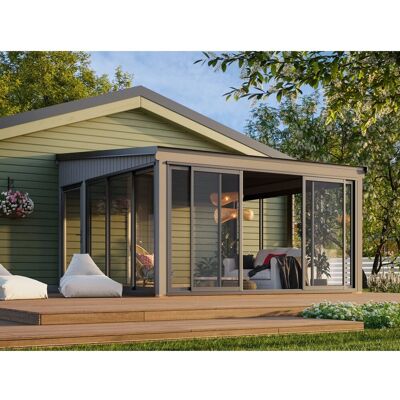Palmako Holz-Gartenhaus Lumi Slide Plus Pultdach Lackiert 420 cm x 420 cm Palmako Holz-Gartenhaus Lumi Slide Plus Pultdach Lackiert 420 cm x 420 cm