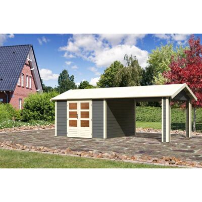 Karibu Holz-Gartenhaus Timra Terragrau Satteldach Lackiert 300 cm x 300 cm Karibu Holz-Gartenhaus Timra Terragrau Satteldach Lackiert 300 cm x 300 cm