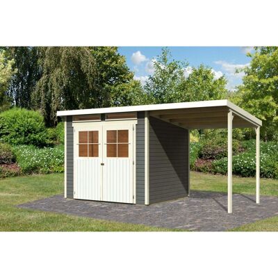 Karibu Holz-Gartenhaus Egersund Terragrau Pultdach Lackiert 238 cm x 213 cm Karibu Holz-Gartenhaus Egersund Terragrau Pultdach Lackiert 238 cm x 213 cm