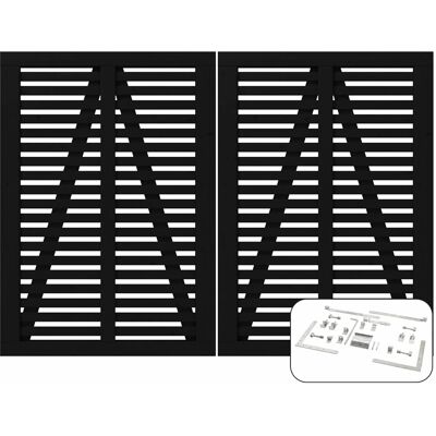 Plus Holz Doppeltor Harmoni Nadelholz Schwarz 200 cm x 140 cm Plus Holz Doppeltor Harmoni Nadelholz Schwarz 200 cm x 140 cm
