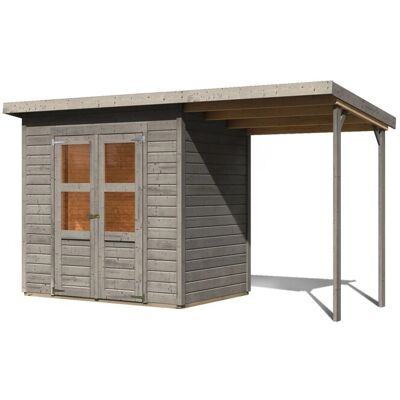 Karibu Gartenhaus Vellinge 3 m. Anbaudach Vorvergraut 219 x 208 x 150 cm Karibu Gartenhaus Vellinge 3 m. Anbaudach Vorvergraut 219 x 208 x 150 cm