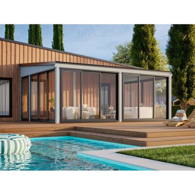 Palmako Holz-Gartenhaus Lumi Slide Pultdach Lackiert 582 cm x 420 cm 23,3 m² Palmako Holz-Gartenhaus Lumi Slide Pultdach Lackiert 582 cm x 420 cm 23,3 m²