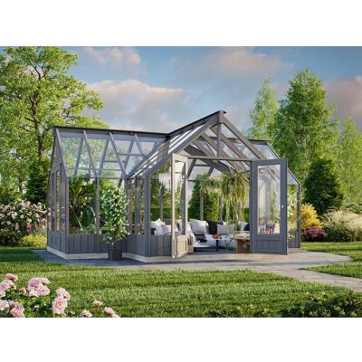 Palmako Holz-Gartenhaus Emilia Satteldach Lackiert 421 cm x 543 cm 19,1 m² Palmako Holz-Gartenhaus Emilia Satteldach Lackiert 421 cm x 543 cm 19,1 m²