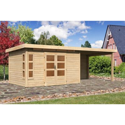 Karibu Holz-Gartenhaus Kastberg Naturbelassen Flachdach 360 cm x 240 cm Karibu Holz-Gartenhaus Kastberg Naturbelassen Flachdach 360 cm x 240 cm
