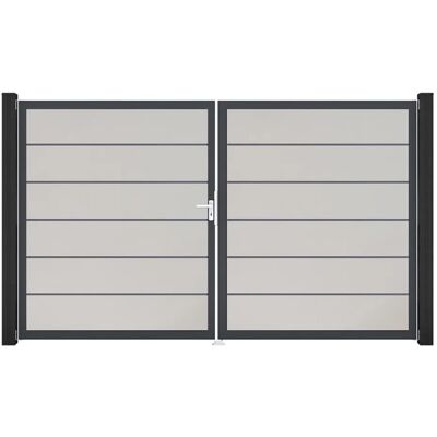 GroJa Tor 2-flg. Basicline Premium Weiß Rahmen DB703 306 cm x 180 cm DIN Links GroJa Tor 2-flg. Basicline Premium Weiß Rahmen DB703 306 cm x 180 cm DIN Links