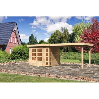 Karibu Holz-Gartenhaus Sölve Natur Flachdach Unbehandelt 238 cm x 213 cm Karibu Holz-Gartenhaus Sölve Natur Flachdach Unbehandelt 238 cm x 213 cm