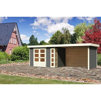 Karibu Holz-Gartenhaus Sölve Terragrau Flachdach Lackiert 298 cm x 213 cm Karibu Holz-Gartenhaus Sölve Terragrau Flachdach Lackiert 298 cm x 213 cm