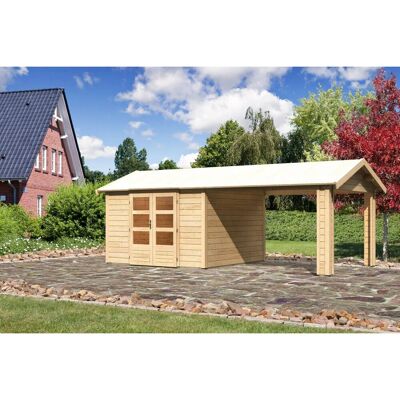 Karibu Holz-Gartenhaus Timra Naturbelassen Satteldach 300 cm x 300 cm Karibu Holz-Gartenhaus Timra Naturbelassen Satteldach 300 cm x 300 cm