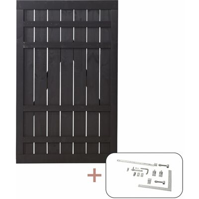 Plus Holz Einzeltor Rustik Nadelholz Schwarz 100 cm x 158 cm Plus Holz Einzeltor Rustik Nadelholz Schwarz 100 cm x 158 cm