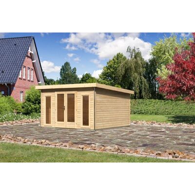 Karibu Holz-Gartenhaus Norrköping Naturbelassen Pultdach 365 cm x 365 cm Karibu Holz-Gartenhaus Norrköping Naturbelassen Pultdach 365 cm x 365 cm